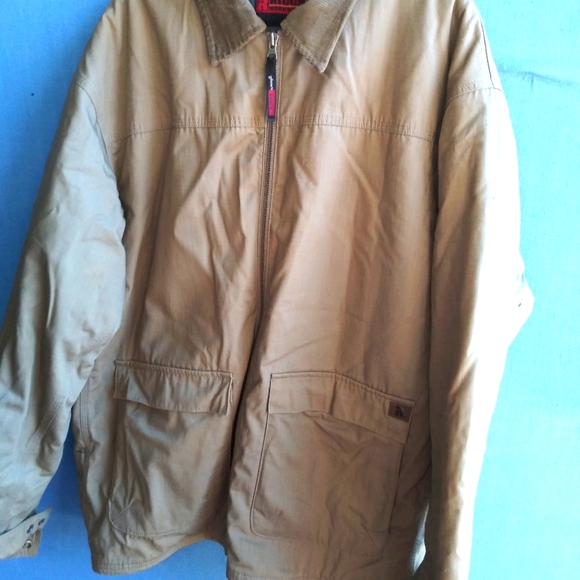 Riggs Workwear by Wrangler Men's Size XL Khaki Fleece Lined Jacket - Picture 1 of 8